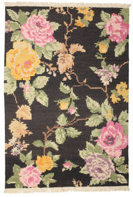  200X300 花柄 キリム カラバフ Amira 絨毯 - ブラック/茶色 ウール
