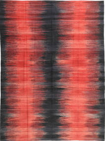 213X285 Kilim Modern Rug Modern Red/Dark Grey (Wool, Afghanistan) Carpetvista