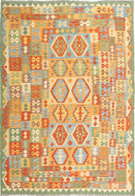  Kilim Afghan Old Style Tapis 207X296 De Laine Carpetvista
