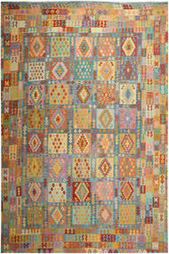  Kilim Afghan Old Style Rug 367X540 Wool Large Carpetvista