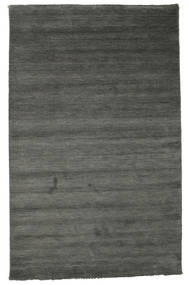  Wool Rug 180X275 Handloom Fringes Dark Grey