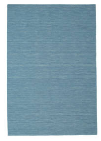 Kelim Loom 200X300 ブルー 単色 ウール 絨毯