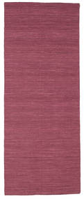 Kelim Loom 80X200 Small Purple Plain (Single Colored) Runner Wool Rug
