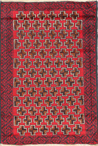 85X132 Tapete Oriental Balúchi Vermelho/Vermelho Escuro (Lã, Afeganistão) Carpetvista