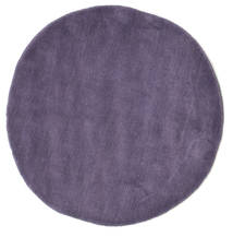 Handloom Ø 100 Small Dark Purple Plain (Single Colored) Round Wool Rug