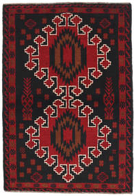 88X134 絨毯 バルーチ オリエンタル ダークグレー/ダークレッド (ウール, アフガニスタン) Carpetvista