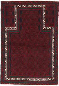 絨毯 バルーチ 91X140 ダークレッド (ウール, アフガニスタン)