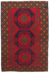 Orientalisk Beluch Matta 86X136 Röd/Mörkgrå Ull, Afghanistan Carpetvista