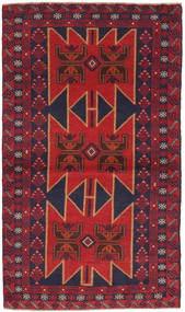絨毯 オリエンタル バルーチ 103X189 レッド/ダークレッド (ウール, アフガニスタン)