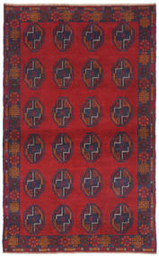 Beluch Tæppe 110X185 Mørkerød/Rød Uld, Afghanistan Carpetvista