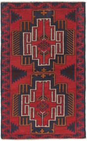  Baluch Rug 81X135 Wool Red/Dark Grey Small Carpetvista