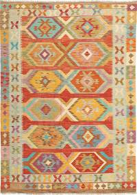  144X203 Klein Kelim Afghan Old Stil Teppich Wolle, Carpetvista