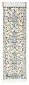  80X300 Medallion Small Nain Emilia Rug - Cream White/Light Blue