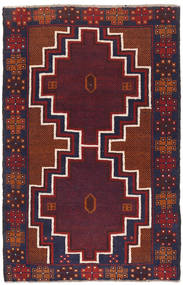 82X131 絨毯 オリエンタル バルーチ ダークレッド/ダークパープル (ウール, アフガニスタン) Carpetvista