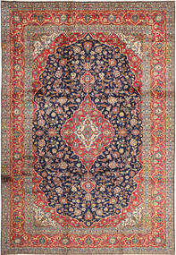 Koberec Perský Keshan 252X365 Červená/Béžová Velký (Vlna, Persie/Írán)