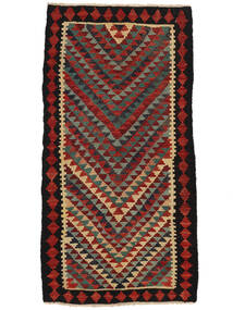絨毯 オリエンタル キリム ファーシュ 122X240 ブラック/ダークレッド (ウール, ペルシャ/イラン)