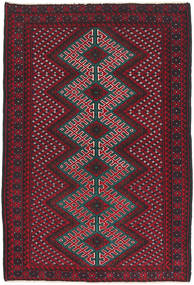 絨毯 バルーチ 86X138 ダークレッド/レッド (ウール, アフガニスタン)