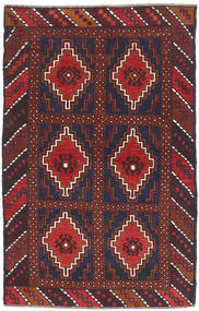 89X140 Baluch Rug Oriental Red/Dark Purple (Wool, Afghanistan) Carpetvista