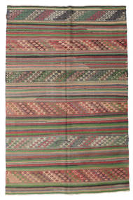 176X270 絨毯 キリム セミアンティーク トルコ オリエンタル グリーン/レッド (ウール, トルコ) Carpetvista