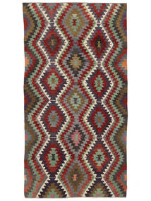 Kelim Vintage Türkei Teppich 183X347 Läufer Dunkelrot/Schwarz Wolle, Türkei Carpetvista
