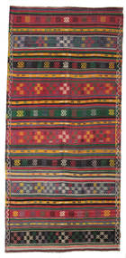 156X331 Tapis Kilim Vintage Turquie D'orient De Couloir Gris Foncé/Rouge (Laine, Turquie) Carpetvista