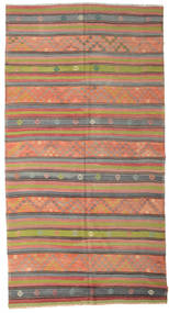  Kelim Vintage Türkei 187X356 Vintage Wollteppich Orange/Grau Carpetvista