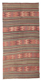 144X293 絨毯 キリム セミアンティーク トルコ オリエンタル 茶色/レッド (ウール, トルコ) Carpetvista