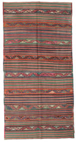  159X316 Kelim Vintage Türkei Teppich Läufer Rot/Dunkelgrau Türkei Carpetvista
