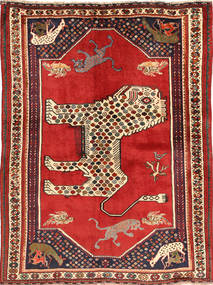 141X195 Alfombra Gashgai Fine Oriental Rojo/Beige (Lana, Persia/Irán) Carpetvista