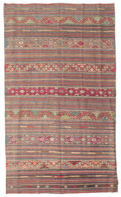 Dywan Orientalny Kilim Pół -Antyk Tureckie 158X270 Brunatny/Czerwony (Wełna, Turcja)