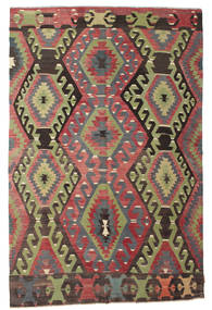 187X283 絨毯 キリム セミアンティーク トルコ オリエンタル レッド/グリーン (ウール, トルコ) Carpetvista