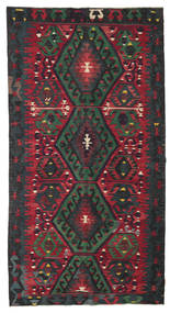  Orientalsk Kelim Halvt Antikke Tyrkiske Teppe 166X314 Mørk Grå/Mørk Rød Ull, Tyrkia Carpetvista
