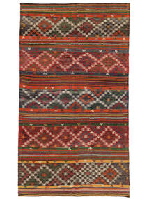  Kilim Vintage Turquia Tapete 168X300 Vintage Lã Vermelho Escuro/Preto Carpetvista
