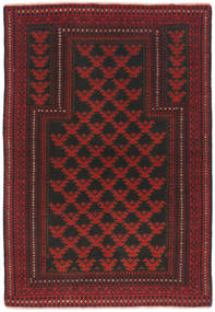 絨毯 オリエンタル バルーチ 91X134 ダークレッド/茶色 (ウール, アフガニスタン)