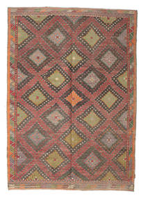  Kilim Semi Antique Turkish Rug 198X281 Wool Red/Brown Carpetvista