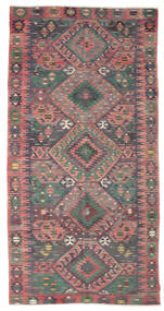 Kelim Vintage Türkei Teppich 160X314 Läufer Rot/Grau Wolle, Türkei Carpetvista