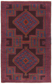 88X145 Χαλι Ανατολής Beluch Σκούρο Κόκκινο/Κόκκινα (Μαλλί, Αφγανικά) Carpetvista
