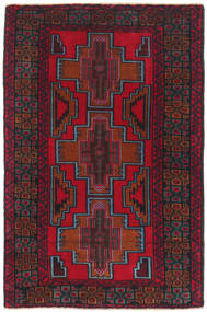 88X144 絨毯 オリエンタル バルーチ ダークレッド/レッド (ウール, アフガニスタン) Carpetvista