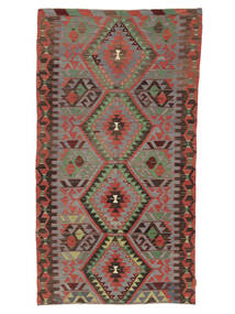 162X300 Alfombra Kilim Vintage Turquía Oriental De Pasillo Rojo Oscuro/Negro (Lana, Turquía) Carpetvista