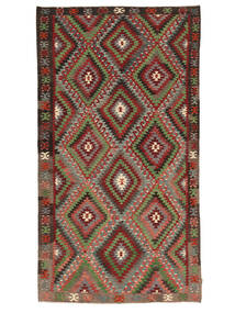 Kelim Vintage Türkei Teppich 195X360 Dunkelrot/Dunkelgrün Wolle, Türkei Carpetvista