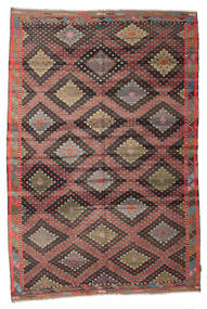 196X292 絨毯 キリム セミアンティーク トルコ オリエンタル レッド/茶色 (ウール, トルコ) Carpetvista
