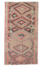 160X302 Kelim Halvt Antikke Tyrkiske Teppe Orientalsk Rød/Grå (Ull, Tyrkia) Carpetvista