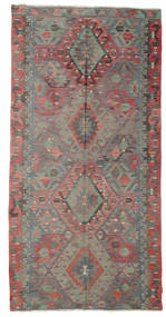 Kelim Halbantik Türkei Teppich 170X334 Läufer Grau/Rot Wolle, Türkei Carpetvista