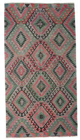 157X292 Tappeto Kilim Semi-Antichi Turchi Orientale Rosso/Grigio Scuro (Lana, Turchia) Carpetvista