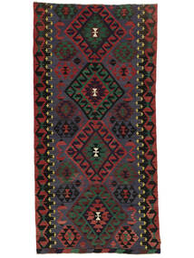  164X328 Kelim Vintage Turkije Vloerkleed Tapijtloper Zwart/Donkerrood Turkije Carpetvista