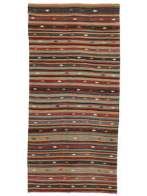 絨毯 キリム ヴィンテージ トルコ 180X373 廊下 カーペット ブラック/ダークレッド (ウール, トルコ)