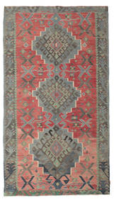 180X320 絨毯 オリエンタル キリム セミアンティーク トルコ グレー/レッド (ウール, トルコ) Carpetvista