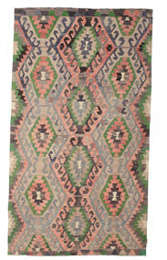 193X344 Kelim Halbantik Türkei Teppich Orientalischer Beige/Dunkelgrau (Wolle, Türkei) Carpetvista