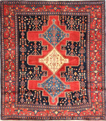 126X145 Dywan Senneh Orientalny Czerwony/Ciemnofioletowy (Wełna, Persja/Iran) Carpetvista