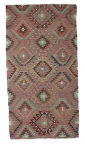 Kelim Halvt Antikke Tyrkiske Teppe 159X304 Brun/Rød Ull, Tyrkia Carpetvista